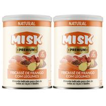 Kit 2 Ração Úmida Natural Misk Cães Fricassê Frango Legumes