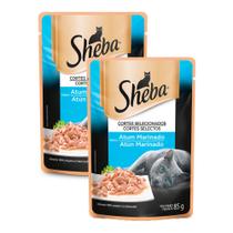 Kit 2 Ração Úmida para Gatos Sheba Adulto Sabor Atum Marinado em Sachê 85g