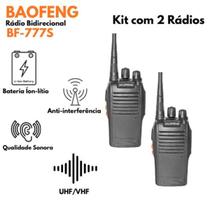 Kit 2 Rádio Baofeng BF-777S Rádio Portátil UHF 420-450MHz com Bateria de Longa Duração