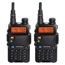 Kit 2 Rádio Comunicador Baofeng Uv-5r Dual Band Rádio Fm fone