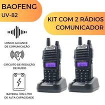 KIT 2 Rádio Comunicador Baofeng UV-82 8W Longo Alcance Dual Band KIT 2 Rádio Comunicador Baofeng UV-82 8W Longo Alcance Dual Band