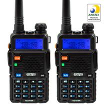 Kit 2 Rádio Comunicador Ht Dual Band Uhf Vhf Fm Fone Haiz UV-5R
