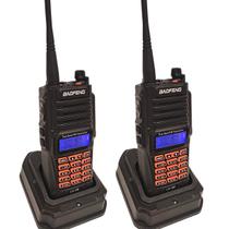 Kit 2 Radio Comunicador Walk Talk Baofeng UV9R Longo Alcance Dual Band a Prova dágua 10w