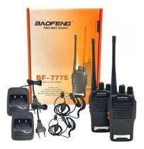 Kit 2 Rádio Comunicador Walkie-Talkies Baofeng 777s 16Ch 12km com Fone