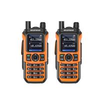 Kit 2 Rádios Baofeng Walkie Talk UV21 Tri Band à Prova d'água Display 1.77” Polegadas Longo Alcance