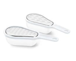 Kit 2 raladores inox com recipiente Hercules UC49-10 branco