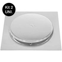 Kit 2 Ralo Bestfer Click Inteligente 9,4x9,4 Cm Aço Inox Quadrada Para Banheiro BFH2216 Kit 2 Ralo Bestfer Click Inteligente 9,4x9,4 Cm Aço Inox Quadrada Para Banheiro BFH2216