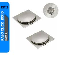 Kit 2 Ralo Click Inteligente Quadrado Para Lavanderia E Banheiro 10x10cm