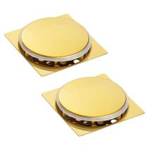 Kit 2 Ralo de Banheiro Dourado Gold 10x10 Aço Inox Veda Cheiro Anti Insetos Quadrado Com Fechamento Click Kit 2 Ralo de Banheiro Dourado Gold 10x10 Aço Inox Veda Cheiro Anti Insetos Quadrado Com Fechamento Click