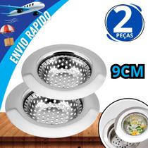 Kit 2 Ralo de Inox Ralinho para Pia Banheiro 9cm Universal Fácil de Limpar Kit 2 Ralo de Inox Ralinho para Pia Banheiro 9cm Universal Fácil de Limpar