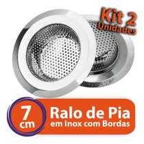 Kit 2 Ralo de Pia Inox 7cm ou 1.1/2 para Válvula Americana Tipo Ralo Japonês - Total Shop Mix