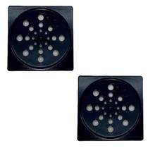 Kit 2 Ralo Grelha Inox Preto Banheiro Quadrado 15X15 C Fecho