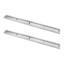 Kit 2 Ralo Grelha Linear Caixilho Alumínio Polido 10x100cm