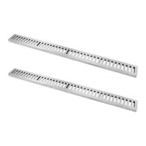 Kit 2 Ralo Grelha Linear Caixilho Alumínio Polido 20x100cm