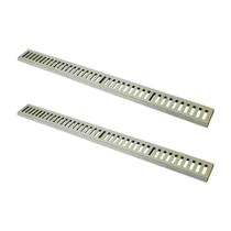 Kit 2 Ralo Grelha Linear Caixilho Em Alumínio Bege 15x100cm