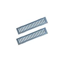Kit 2 Ralo Grelha Linear e Caixilho Aço Galvanizado 10x50cm