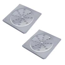 Kit 2 Ralo Inox Quadrado Com Fecho 10x10cm Banheiro