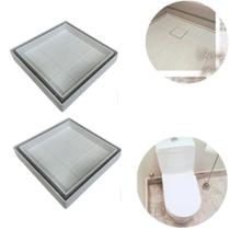 Kit 2 Ralo Inteligente 13x13 Oculto Piso/ Porcelanato Cor Branco