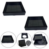 Kit 2 Ralo Inteligente 13x13 Oculto Piso/ Porcelanato Cor Preto
