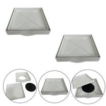 Kit 2 Ralo Inteligente 15x15 Oculto Piso/ Porcelanato Cor Branco