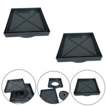 Kit 2 Ralo Inteligente 15x15 Oculto Piso/ Porcelanato Cor Preto