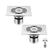 Kit 2 Ralo Inteligente Anti Odor 15x15 Inox Escovado Elimina Mal cheiro Espuma