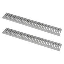 Kit 2 Ralo Linear 14,5x100cm Grelha Cinza Coleta Agua Roma