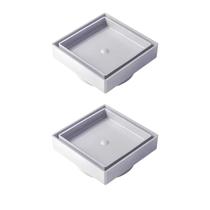 Kit 2 Ralo Oculto Invisível Porcelanato 10x10cm Sifonado Antiodor Branco