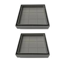 Kit 2 Ralo Oculto Invisível Porcelanato 10x10cm Sifonado Antiodor Cinza