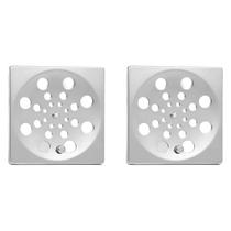 Kit 2 Ralo Tampa Grelha Quadrada 10x10 Com Fecho Rotativo Abre E Fecha Em Aço Inox