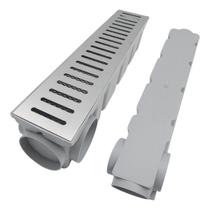 Kit 2 Ralos 10x50 Inox Com Coletor Cinza + Tela Para Varanda