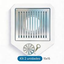 Kit 2 Ralos Em Aço Inox 304 Para Áreas de Escoamento 15X15