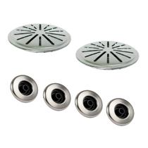 Kit 2 Ralos Fundo Anti Turbilhão 4 Retorno Piscina Inox 50mm.