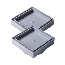 Kit 2 Ralos Invisível Oculto Seca Piso Porcelanato Inteligente 13cm x 13cm Cinza Giofer Kit 2 Ralos Invisível Oculto Seca Piso Porcelanato Inteligente 13cm x 13cm Cinza Giofer