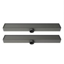 Kit 2 Ralos Linear Banheiro Oculto 7x50 Invisível Sifonado Saída DN 50mm Cinza