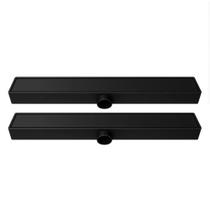 Kit 2 Ralos Linear Banheiro Oculto 7x50 Invisível Sifonado Saída DN 50mm Preto