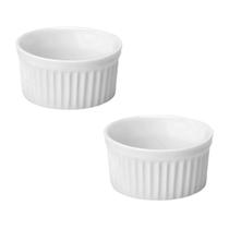 Kit 2 Ramekin Pote Tigela Cerâmica Canelado Molheira 125ml