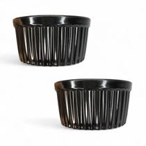 Kit 2 Ramequim Plástico Canelado 170mL Molhos Petiscos