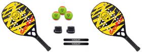 Kit 2 raquete beach tennis 3k carbono + bolinha + grip + protetor