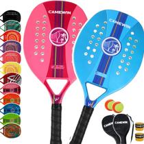 Kit 2 Raquete Beach Tennis Carbono Camewin Praia