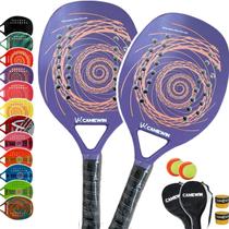 Kit 2 Raquete Beach Tennis Carbono Camewin Praia