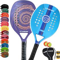 Kit 2 Raquete Beach Tennis Carbono Camewin Praia