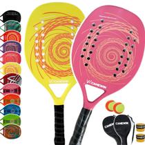 Kit 2 Raquete Beach Tennis Carbono Camewin Praia