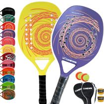 Kit 2 Raquete Beach Tennis Carbono Camewin Praia