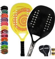 Kit 2 Raquete Beach Tennis Carbono Camewin Praia