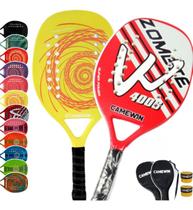 Kit 2 Raquete Beach Tennis Carbono Camewin Praia