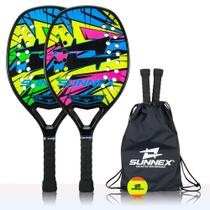Kit 2 Raquete Beach Tennis Sunnex Com Reforço em Carbono 3K