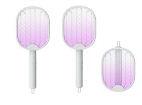 Kit 2 Raquete Elétrico Mata Sozinho Mosquito Recarregável