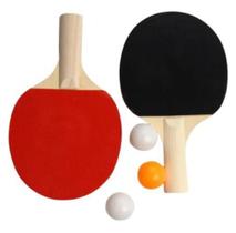 Kit 2 Raquete Ping Pong Lisa Com 3 Bolinhas Tênis De Mesa