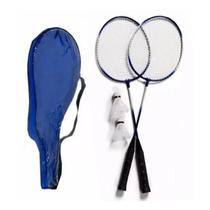 Kit 2 Raquetes Badminton 3 Petecas e Bolsa